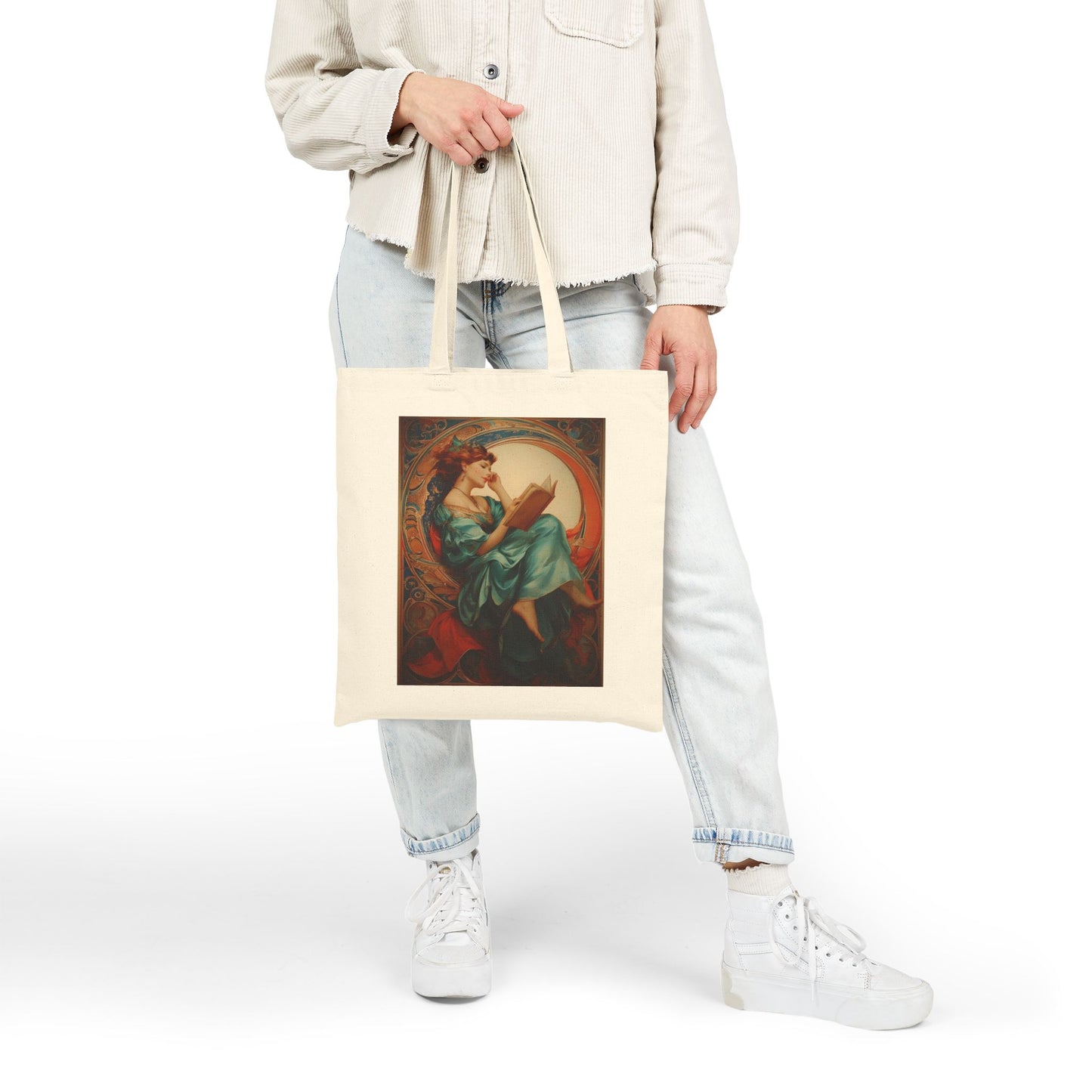 Moonlit Reverie Book Bag - Cotton Canvas Tote Bag for Readers
