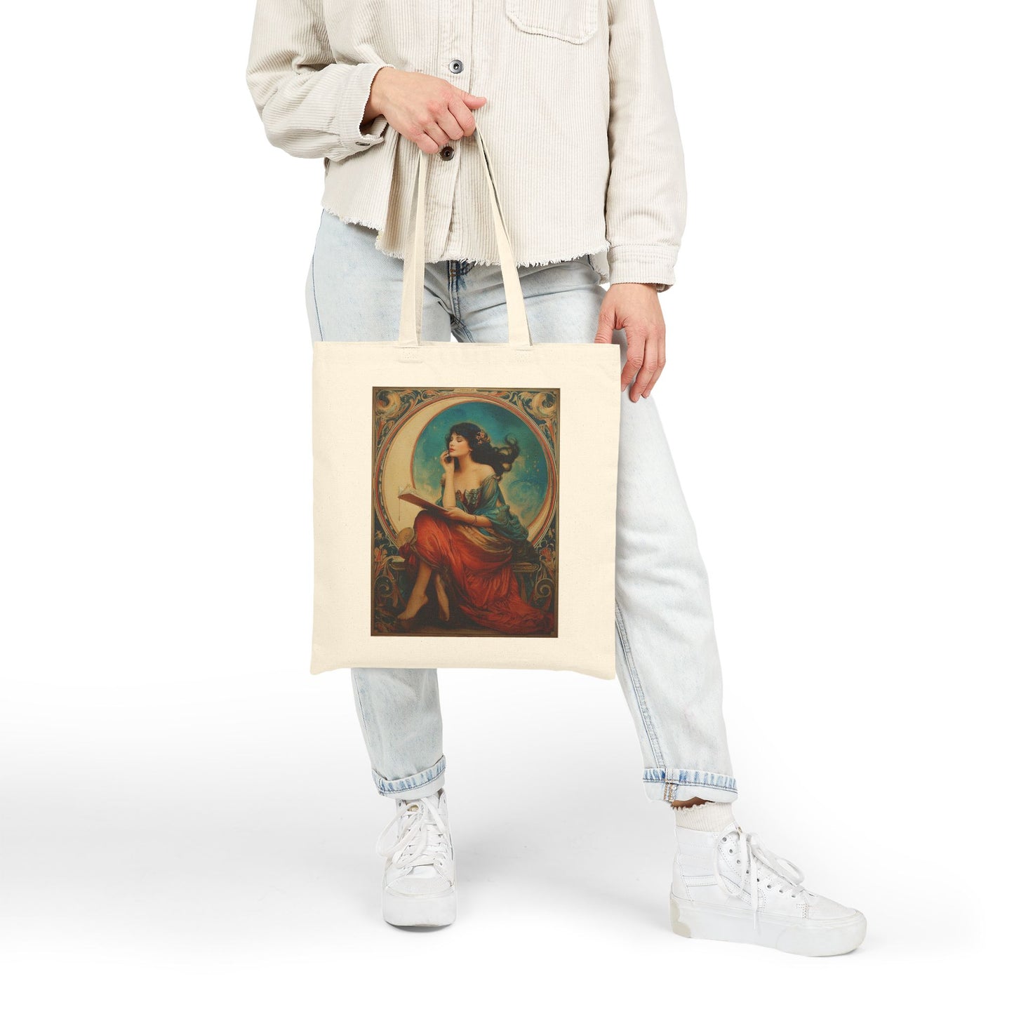 Moonlit Reverie Book Lover Tote Bag — Reading Nook Cotton Canvas Book Tote