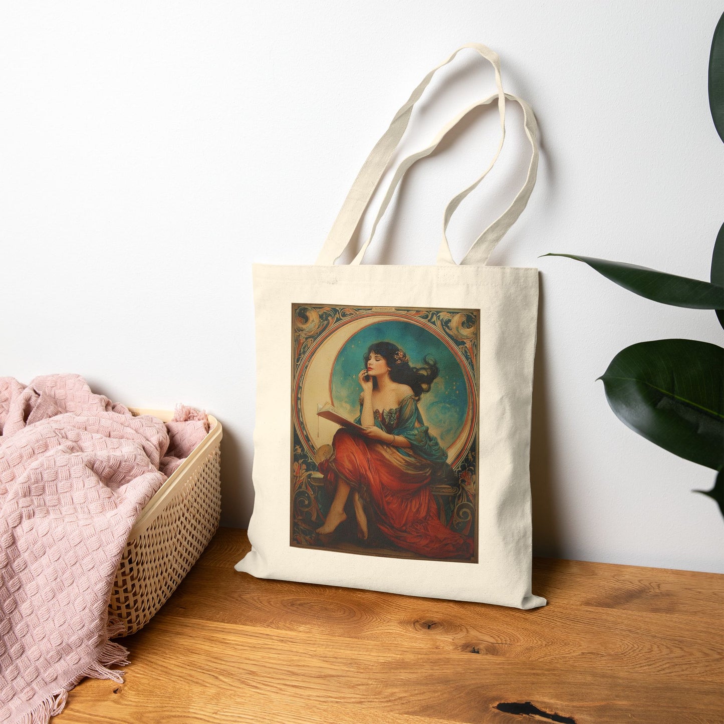 Moonlit Reverie Book Lover Tote Bag — Reading Nook Cotton Canvas Book Tote