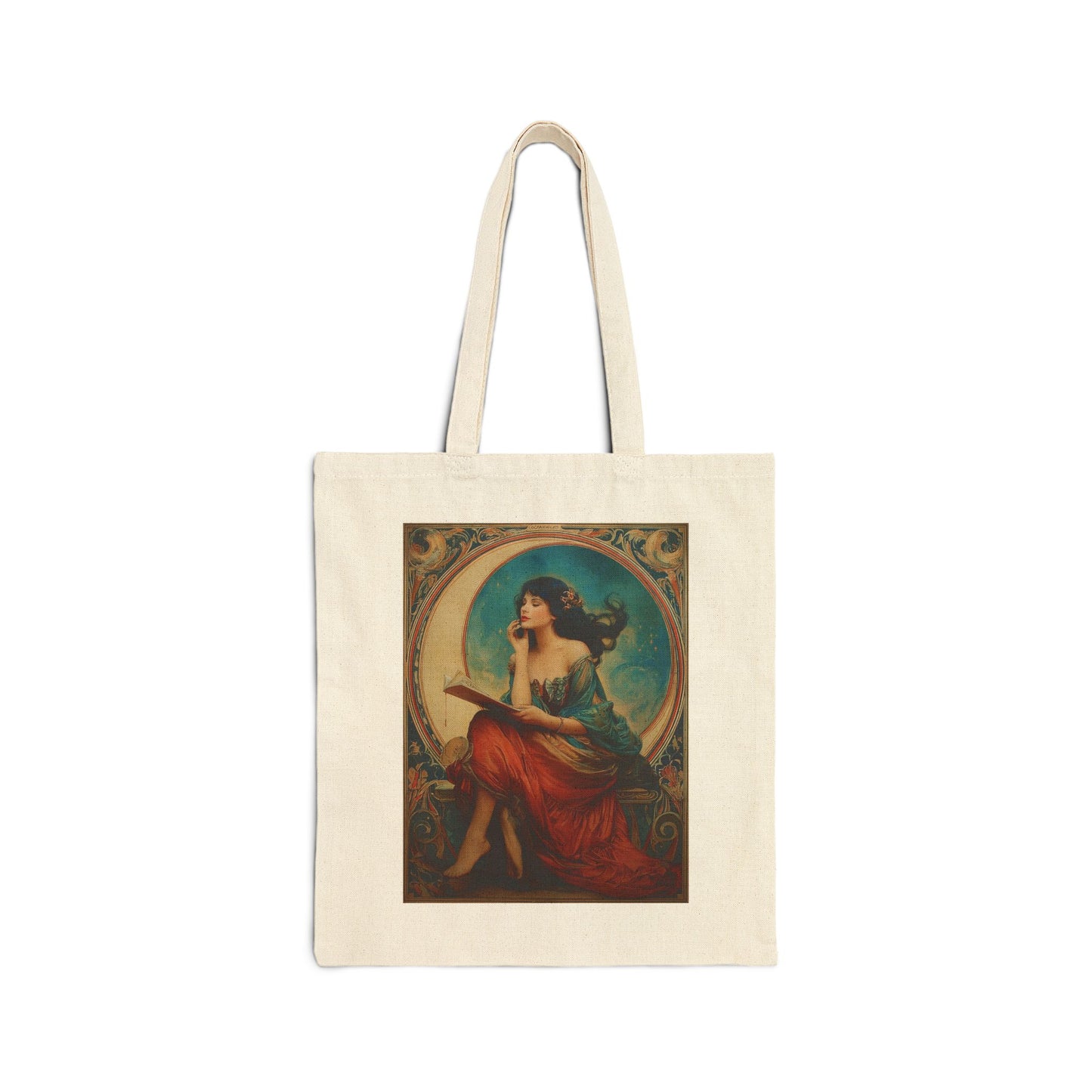 Moonlit Reverie Book Lover Tote Bag — Reading Nook Cotton Canvas Book Tote