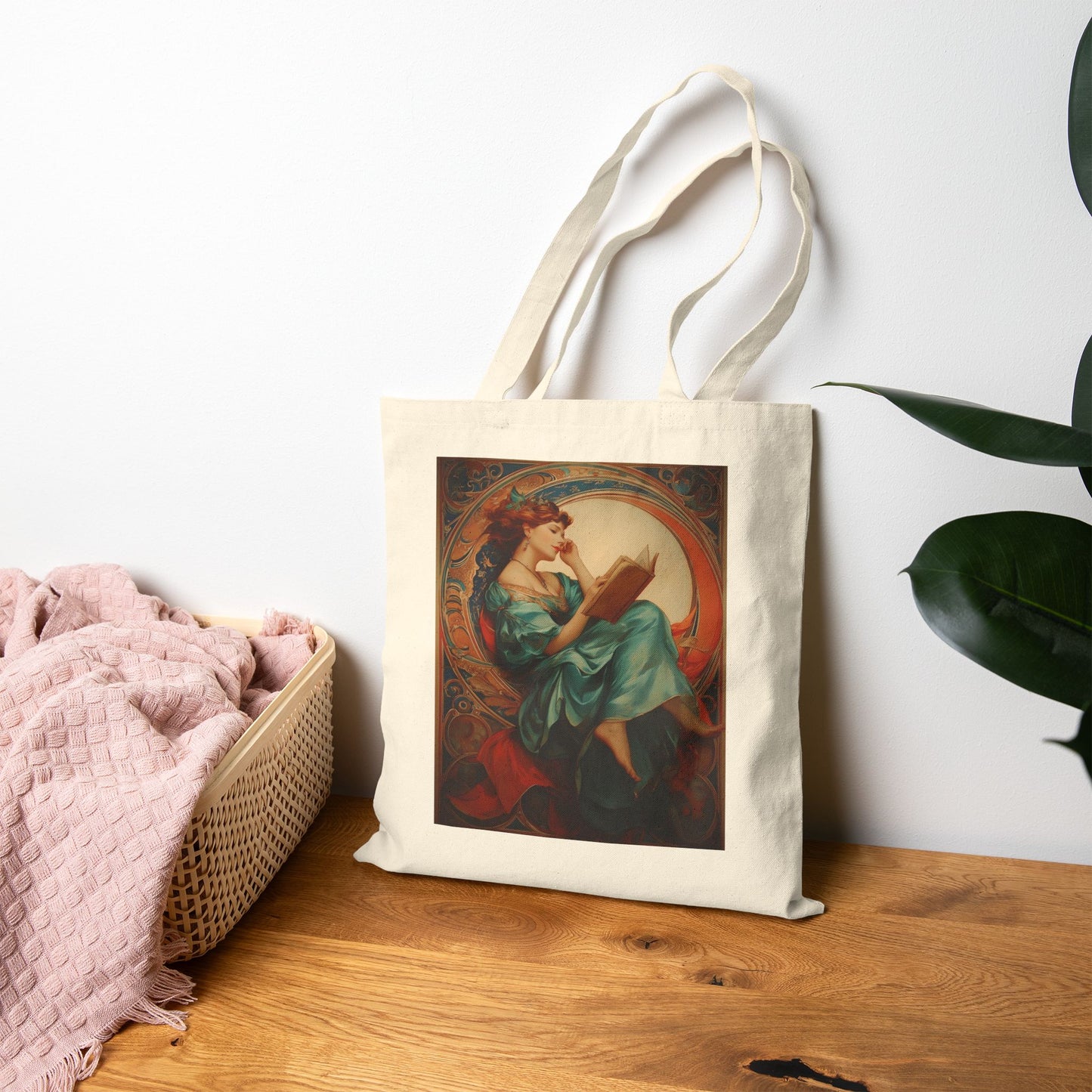Moonlit Reverie Book Bag - Cotton Canvas Tote Bag for Readers